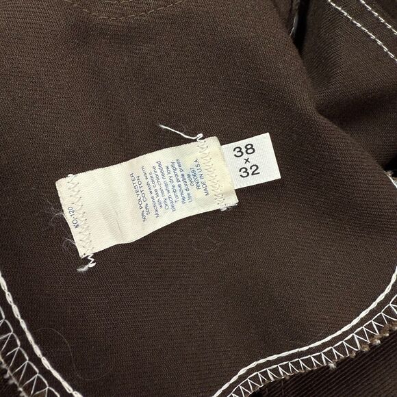 Vintage 1980's Branders Cotton & Polester Twill Pants MADE IN USA Fit 36 x 31 - Picture 4 of 6